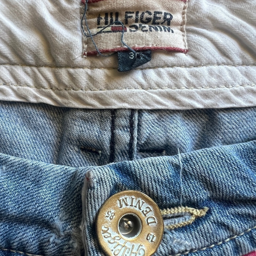 Tommy Hilfiger Denim Rosie Long Beach American Flag Jean Shorts Women’s Size 30 - Picture 4 of 7